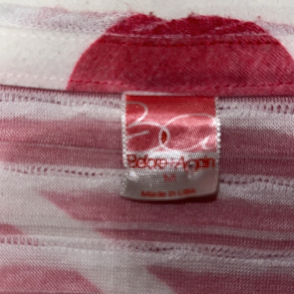 Women’s Before & Again pink & white sheer burnout V-neck top size medium - Picture 9 of 11